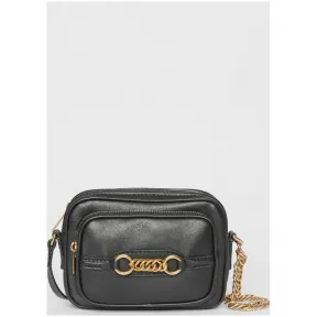 博百利/Burberry 女士 皮革链环相机包 (黑色) 80064511