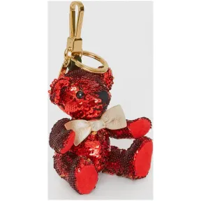 博百利/Burberry 女士 亮片拼皮革 Thomas 泰迪熊吊饰 (红色) 80064801