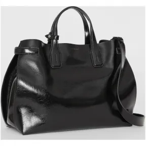 博百利/Burberry 女士 中号柔软皮革班纳手袋 (黑色) 80065001