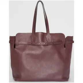 博百利/Burberry 女士 The Belt - 大号柔软皮革贝尔特包 (深红色) 80065551