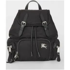 博百利/Burberry 女士 The Rucksack - 小号羽绒尼龙斜背式军旅背包 (黑色) 80067161