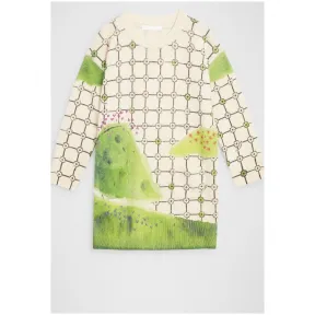 博百利/Burberry 儿童用品 花卉山丘印花羊绒针织裙 (象牙色)  80067841