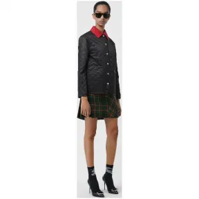 博百利/Burberry 女士 菱形绗缝谷仓夹克 (黑色) 80070181