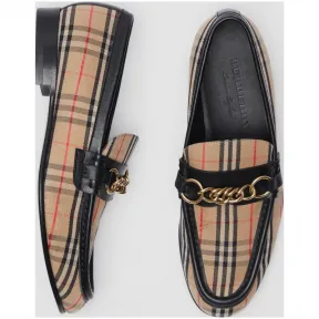 博百利/Burberry 女士 1983 格纹链环休闲便鞋 (黑色) 80070771