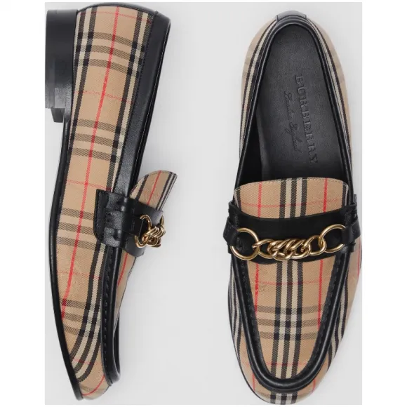 博百利/Burberry 女士 1983 格纹链环休闲便鞋 (黑色) 80070771