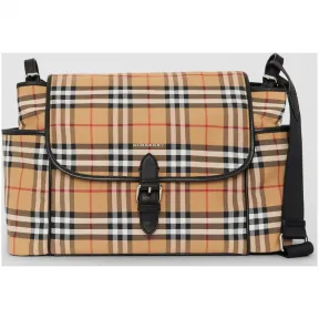 博百利/Burberry 儿童用品 Vintage 格纹母婴换洗肩背包 (古典黄色 / 黑色) - 童装  80070831