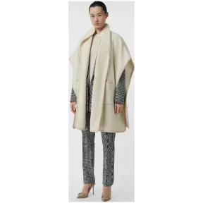 博百利/Burberry 女士 羊毛绒头披肩 (象牙色) 80072301