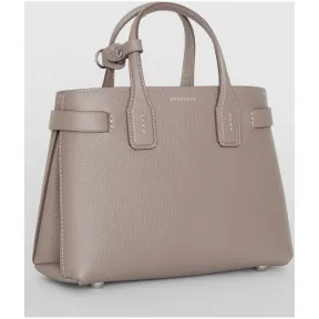 博百利/Burberry 女士 The Banner - 小号皮革拼 Vintage 格纹班纳手袋 (棕灰色) 80076781