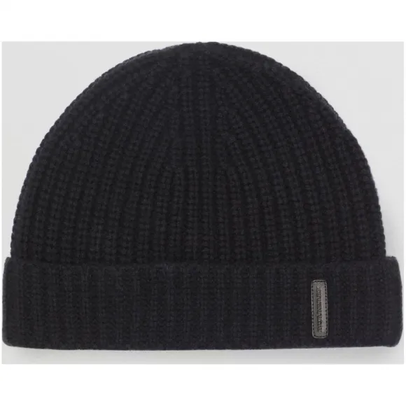 博百利/Burberry 女士 罗纹针织羊绒帽 (黑色)  80077011