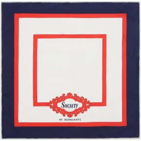 博百利/Burberry 女士 经典复刻系列小号典藏印花丝质方巾 (海军蓝)  80077271