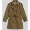 博百利/Burberry 儿童用品 棉质嘎巴甸 Trench 风衣 (橄榄军绿)  80078111