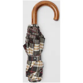 博百利/Burberry 男士 格纹印花折叠雨伞 (黑色)  80078831