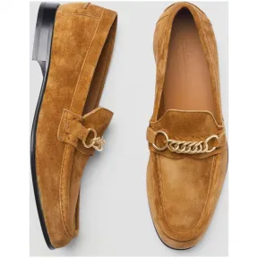 博百利/Burberry 男士 麂皮链环休闲便鞋 (麦棕色) - 男士  80081661