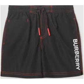 博百利/Burberry 儿童用品 徽标印花抽绳式游泳裤 (黑色)  80091271