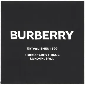 博百利/Burberry 男士 Horseferry 印花丝质方巾 (黑色)  80093981