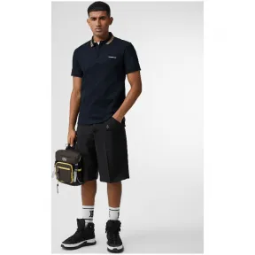 博百利/Burberry 男士 标志性条纹装饰珠地网眼布棉质 Polo 衫 (海军蓝) - 男士  80100391