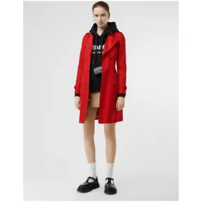 博百利/Burberry 女士 棉质嘎巴甸 Trench 风衣 (亮红色) 80100411