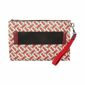 博百利/Burberry 男士 专属标识印花拉链收纳袋 (朱红色)  80107661