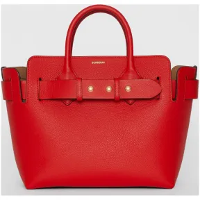 博百利/Burberry 女士 The Belt - 小号皮革铆钉装饰贝尔特包 (亮军红色) 80112131