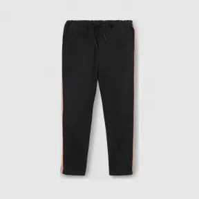 博百利/Burberry 童装 标志性条纹装饰棉质卡其裤 (黑色)  80115581