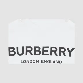 博百利/Burberry 童装 徽标印花棉质 T 恤衫 (白色) 80115641