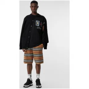 博百利/Burberry 男士 专属标识图案美利奴羊毛抽绳短裤 (典藏米色) - 男士  80115801