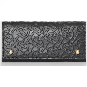 博百利/Burberry 女士 专属标识皮革长款钱夹 (黑色) 80116051