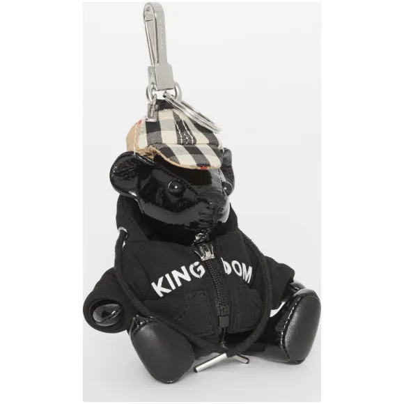 博百利/Burberry 女士 连帽上衣 Thomas 泰迪熊吊饰 (黑色)  80116981