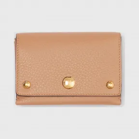 博百利/Burberry 女士 三粒铆钉皮革折叠式钱夹 (浅驼色) 80119141