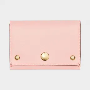 博百利/Burberry 女士 三粒铆钉皮革折叠式钱夹 (浅灰玫瑰色) 80119151