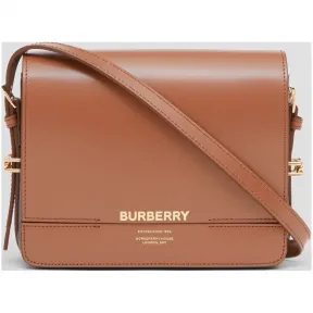 博百利/Burberry 女士 Grace - 小号双色皮革格雷丝包 (麦芽棕 / 黑色) 80120041