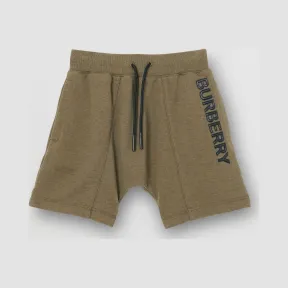 博百利/Burberry 童装 徽标装饰棉质抽绳短裤 (军橄榄色)  80125001