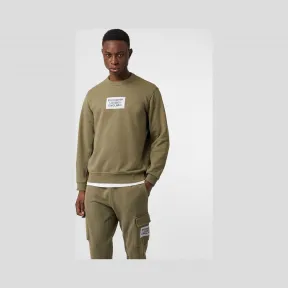 博百利/Burberry 男士 徽标印花棉质运动衫 (深苔藓色) 80134811