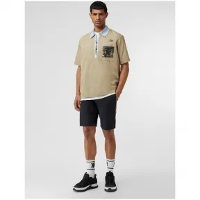 博百利/Burberry 男士 标志性条纹棉质斜纹卡其短裤 (海军蓝) - 男士  80139521