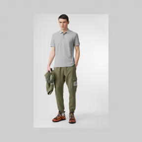 博百利/Burberry 专属标识图案珠地网眼布棉质 Polo 衫 (浅麻灰) - 男士  80140061