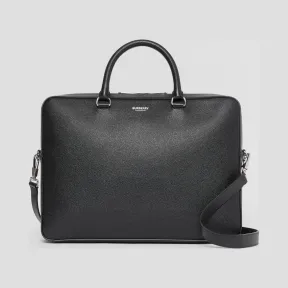 博百利/Burberry 男士 粒纹皮革公文包 (黑色) 80142651