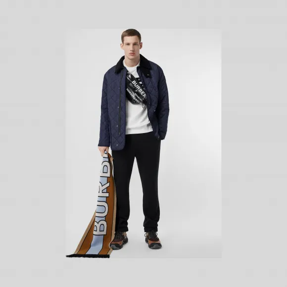 博百利/Burberry 男士 菱形绗缝温控谷仓夹克 (海军色) 80143221