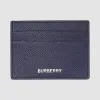 博百利/Burberry 男士 粒纹皮革卡片夹 (摄政蓝) 80146641