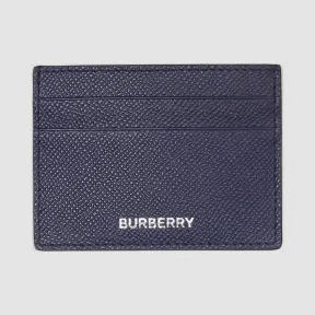博百利/Burberry 男士 粒纹皮革卡片夹 (摄政蓝) 80146641