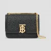 博百利/Burberry 女士 TB 小号专属标识绗缝羔羊皮锁扣包 (黑色) 80149211