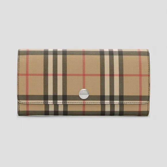 博百利/Burberry Vintage 格纹环保帆布长款钱夹  P80151161