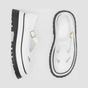 博百利/Burberry 女士 T 字型皮鞋 (光白色) 80158431