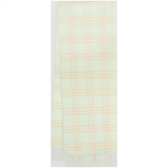 博百利/Burberry 男士 经典 Vintage 格纹羊绒围巾 (淡绿色)  80161491