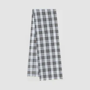 博百利/Burberry 女士 Vintage 格纹轻盈丝毛混纺围巾 (浅蓝色)  80164241