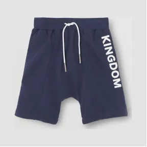 博百利/Burberry 童装 Kingdom 图案棉质抽绳短裤 (石板蓝麻灰)  80166711