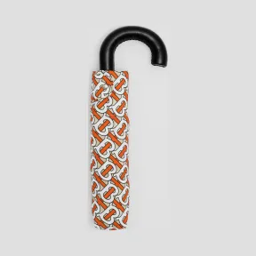 博百利/Burberry 专属标识印花折叠雨伞 (朱红色)  80170291