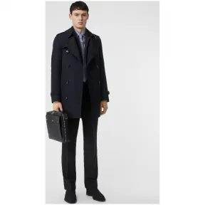 博百利/Burberry 男士 短款切尔西版型 Trench 风衣 (午夜色) - 男士  80174211