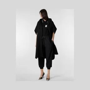 博百利/Burberry 女士 专属标识图案棉质宽松连帽斗篷 (黑色)  80176231
