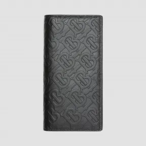 博百利/Burberry 专属标识皮革长款钱夹 (黑色) - 男士  80176501