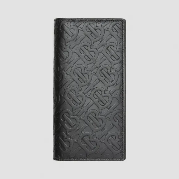博百利/Burberry 专属标识皮革长款钱夹 (黑色) - 男士  80176501